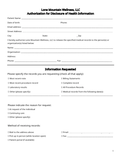 Telemedicine Consent