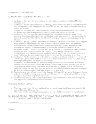 Telemedicine Consent